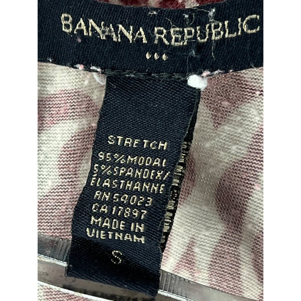 Banana Republic Women's Top Size Small Stretch Sleeveless V Neck Rusty Red and W - Picture 10 of 11
